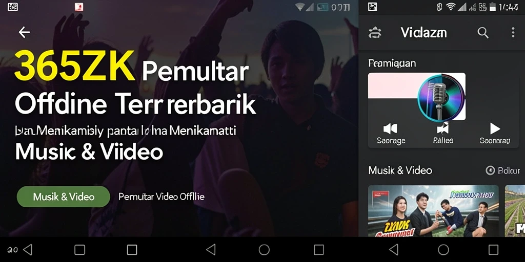 Tampilan antarmuka 365ZK untuk pemutar video offline yang user-friendly.