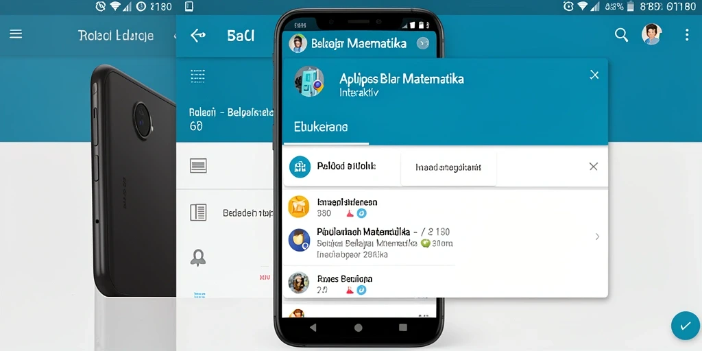 Antarmuka aplikasi 8180 yang interaktif untuk belajar matematika.