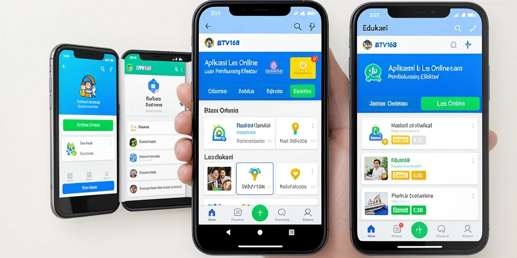 Tampilan antarmuka BTV168 yang modern dan fungsional untuk Les Online.