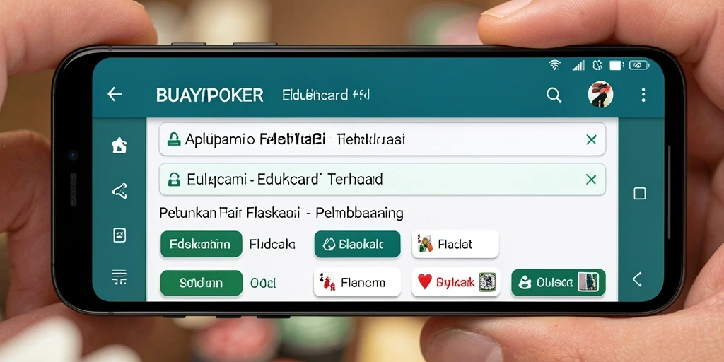Antarmuka interaktif aplikasi BUAYAPOKER dengan flashcard yang menarik.