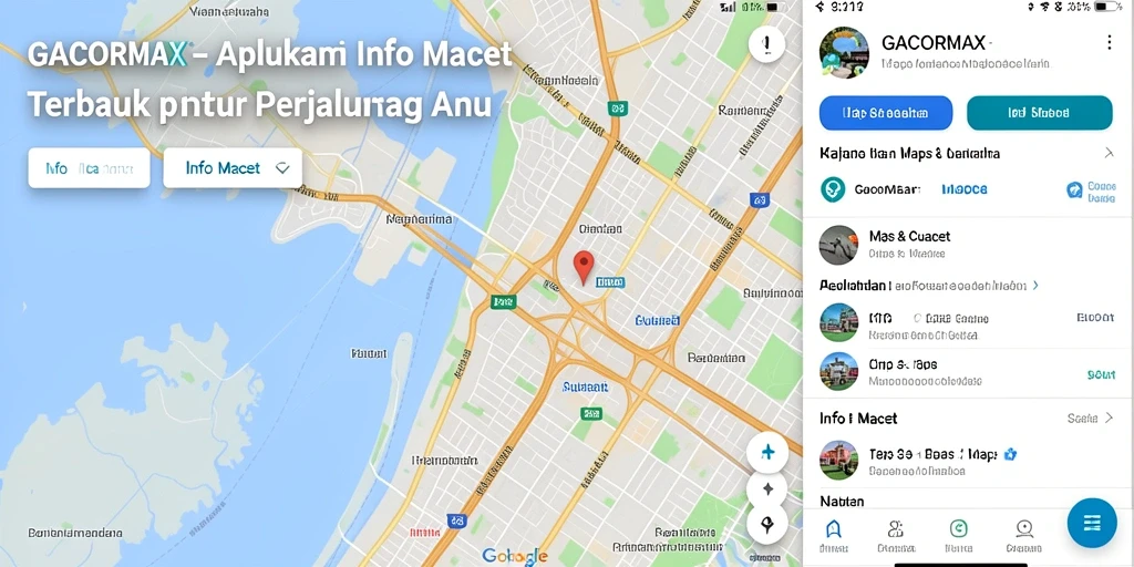 Antarmuka utama GACORMAX dengan informasi lalu lintas terkini.