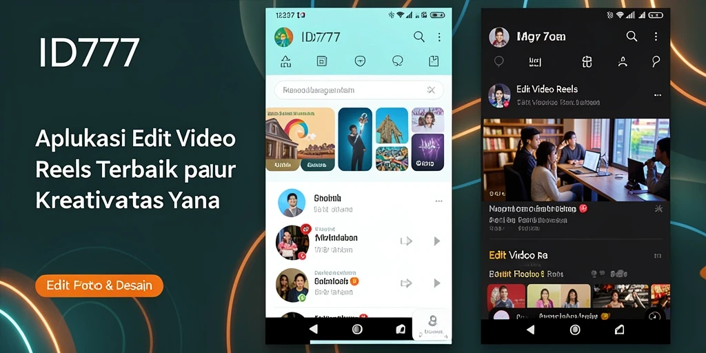 Tampilan antarmuka intuitif dari ID777 saat mengedit Video Reels.