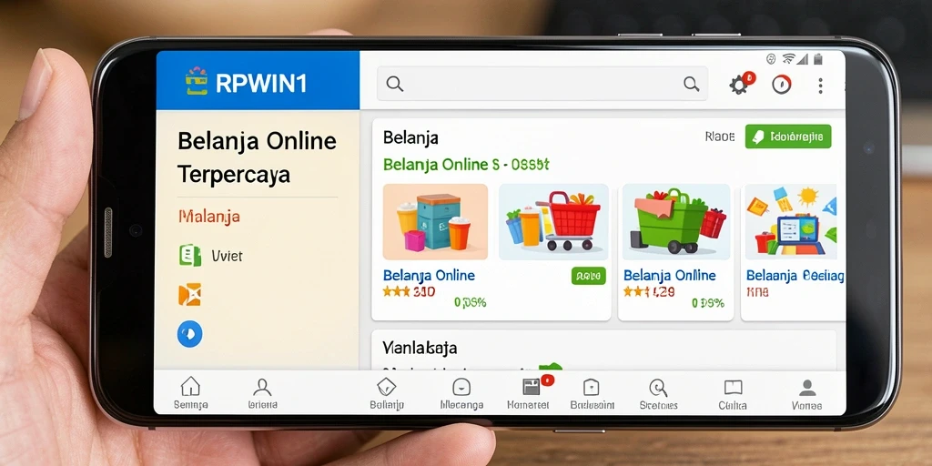 Tampilan antarmuka aplikasi RPWIN1 untuk Belanja Online yang menarik.