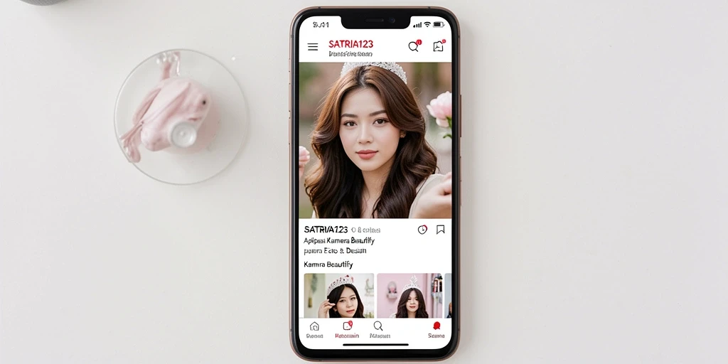 Skrinsut antarmuka aplikasi Kamera Beautify yang sederhana dan efektif.